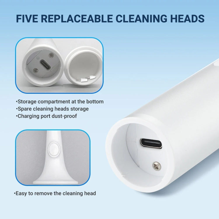 5 In 1 Electric Tooth Polisher USB Rechargeable Dental Scaler Toothbrush(M15 Silver) by bashfashion