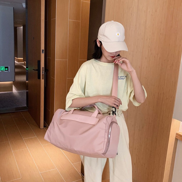 Large Capacity Portable Fitness Sports Handbag Leisure Travel Bag with Shoe Compartment(Black) by bashfashion