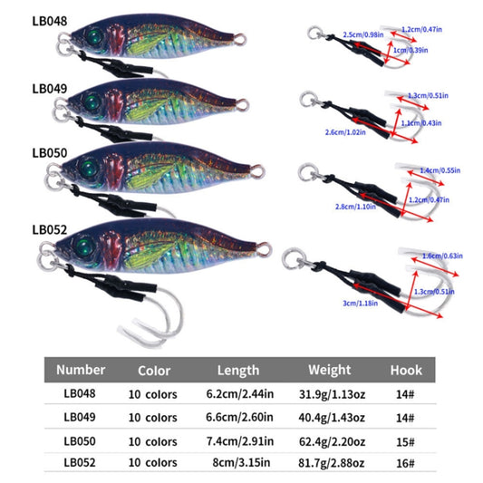 10colors /Set HENGJIA Iron Plate Lead Fish Dummy Bait Slow Cranking Sea Fishing Lures, Model: 80g by HENGJIA