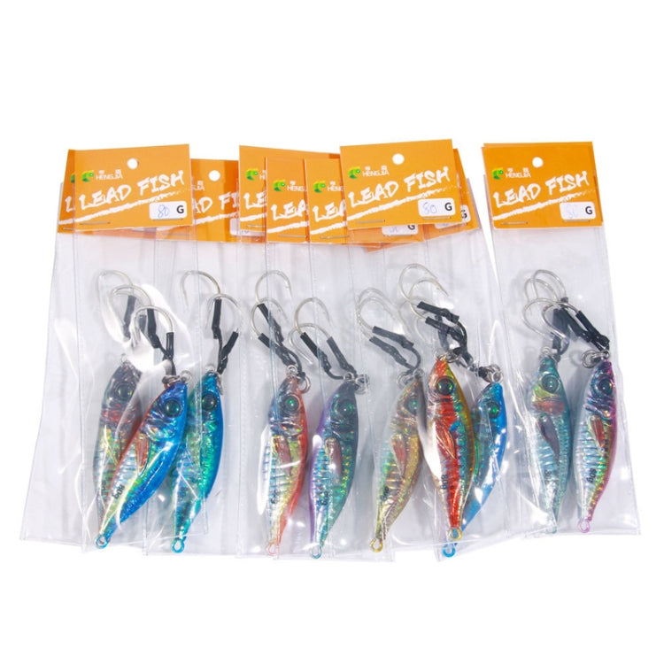 10colors /Set HENGJIA Iron Plate Lead Fish Dummy Bait Slow Cranking Sea Fishing Lures, Model: 60g by HENGJIA