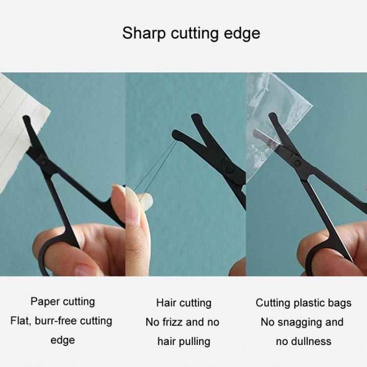 Men Nose Hair Scissor Round Tip Nose Hair Trimmer Manual Trimming Scissor, Color: Deep Black by bashfashion