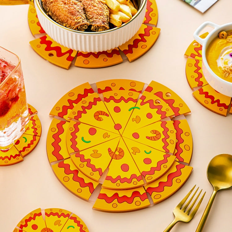 Silicone Insulated Table Placemat Pizza Shaped Bowl Mat PVC Coasters, Size: Medium by bashfashion