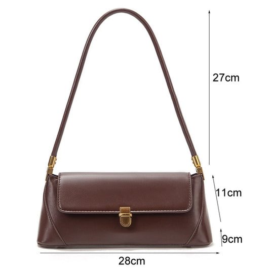 Women Vintage Baguette Armpit Bag Shoulder Handbag(Red Brown) by bashfashion