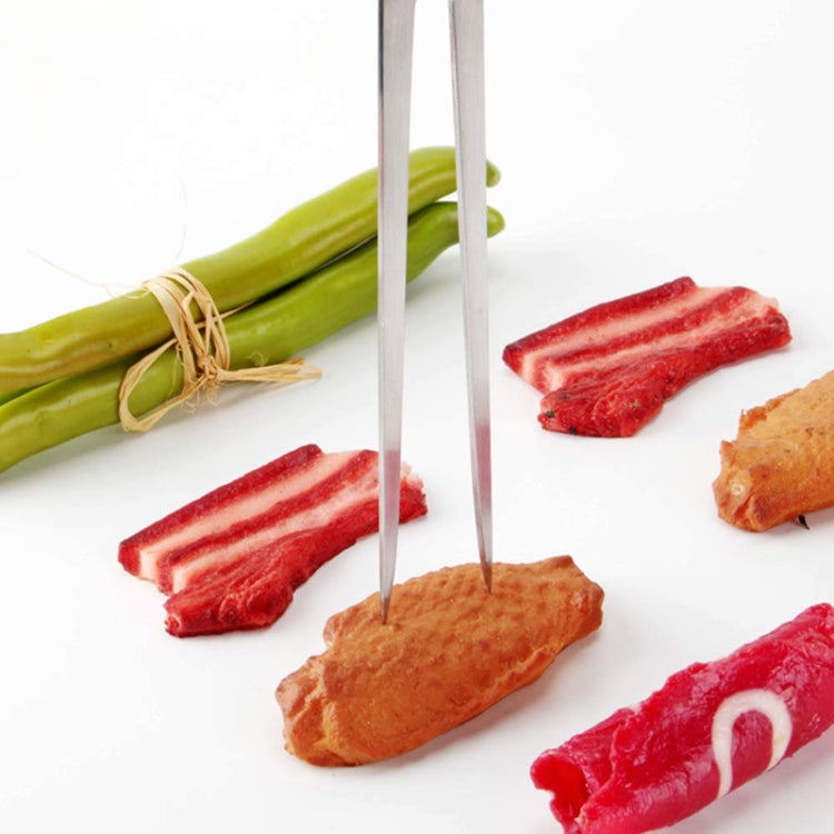 Outdoor Stainless Steel Barbecue Fork Food PP Handle Meat Spork(Black) by bashfashion