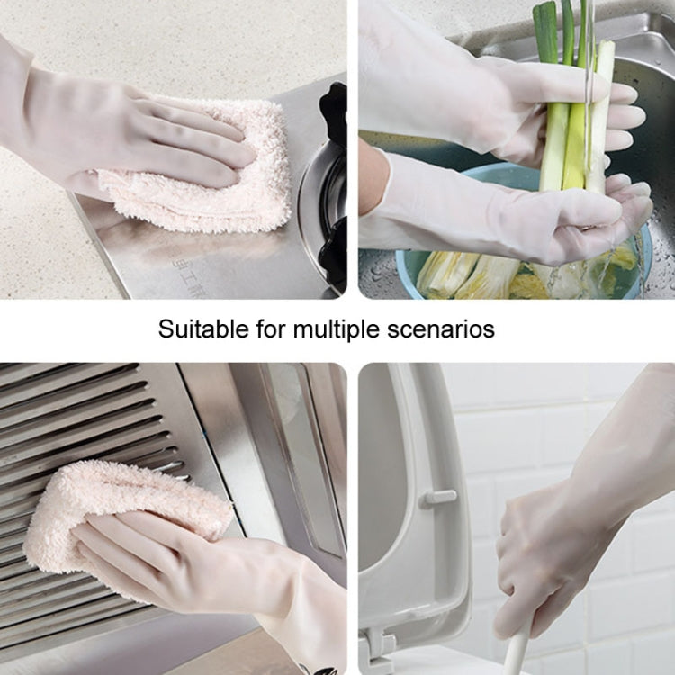 Waterproof Kitchen Dishwashing Gloves Household PVC Non-slip Laundry Housework Gloves, Size: S by bashfashion