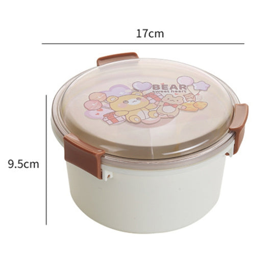 1100ml Cartoon Round Microwaveable Bento Box Outdoor Student Lunch Box(Space Blue) by bashfashion