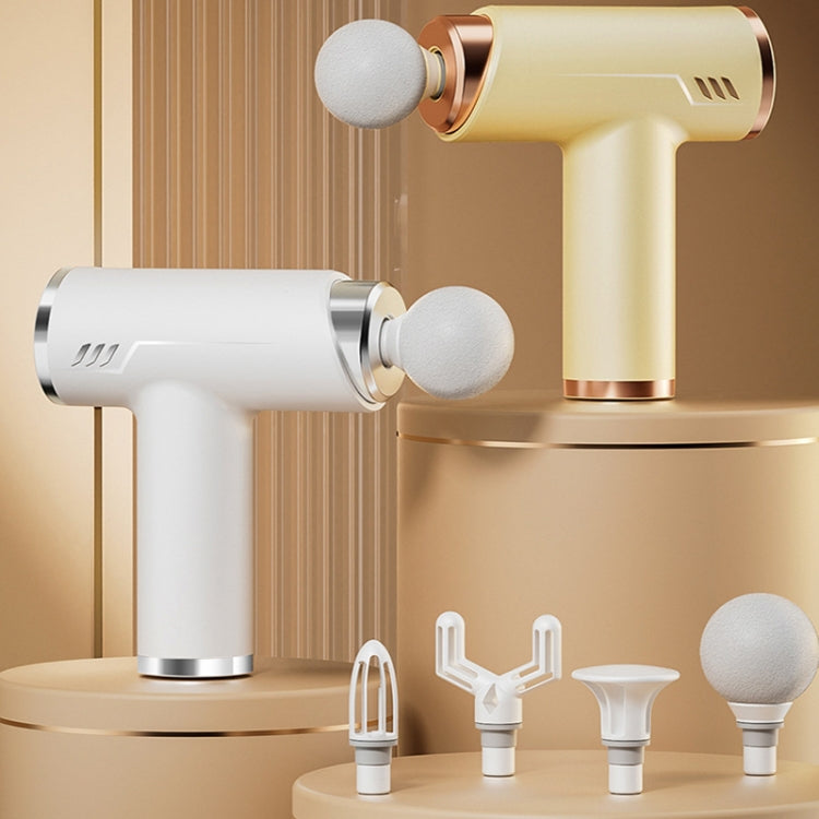 LCD Variable Frequency Silent Fascia Gun High Frequency Vibration Muscle Relaxation Massager(Khaki) by bashfashion