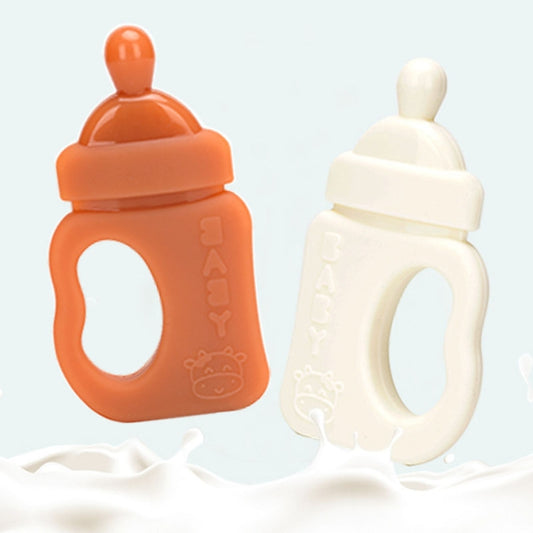 Baby Silicone Teether Bottle Bite Teether Teething Stick, Color: With Box Milk White by bashfashion
