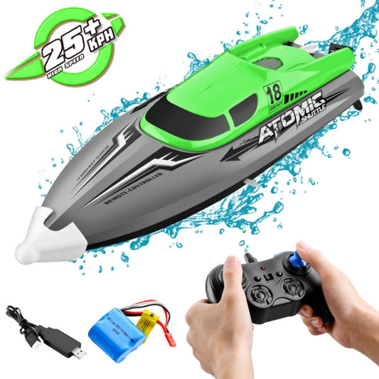 EB02 2.4G Wireless RC Boat Circulating Water-Cooled High-Speed Speedboat Racing Boat Model Toy(Green) by bashfashion