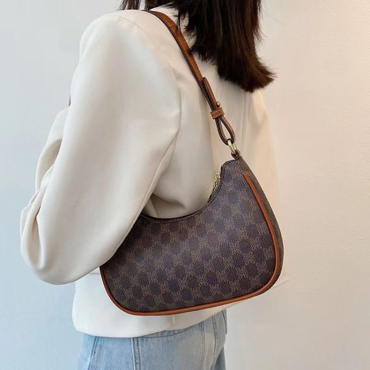 Women Summer Versatile PU Leather Tote Crescent Shoulder Bag Niche Design Underarm Bag(White) by bashfashion