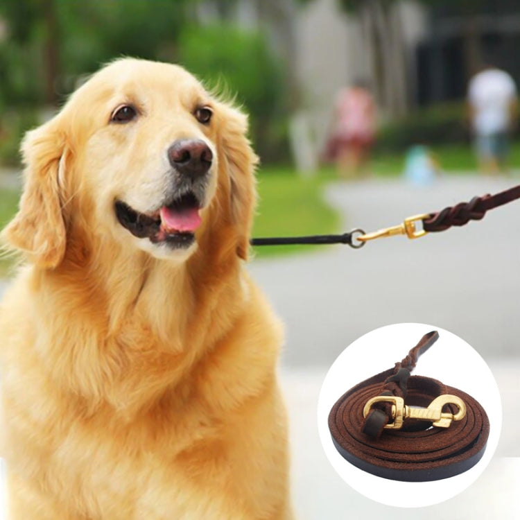 1.2 x 300cm Pet Outing Cowhide Towing Leash Dog Training Harness(Iron Hook) by bashfashion