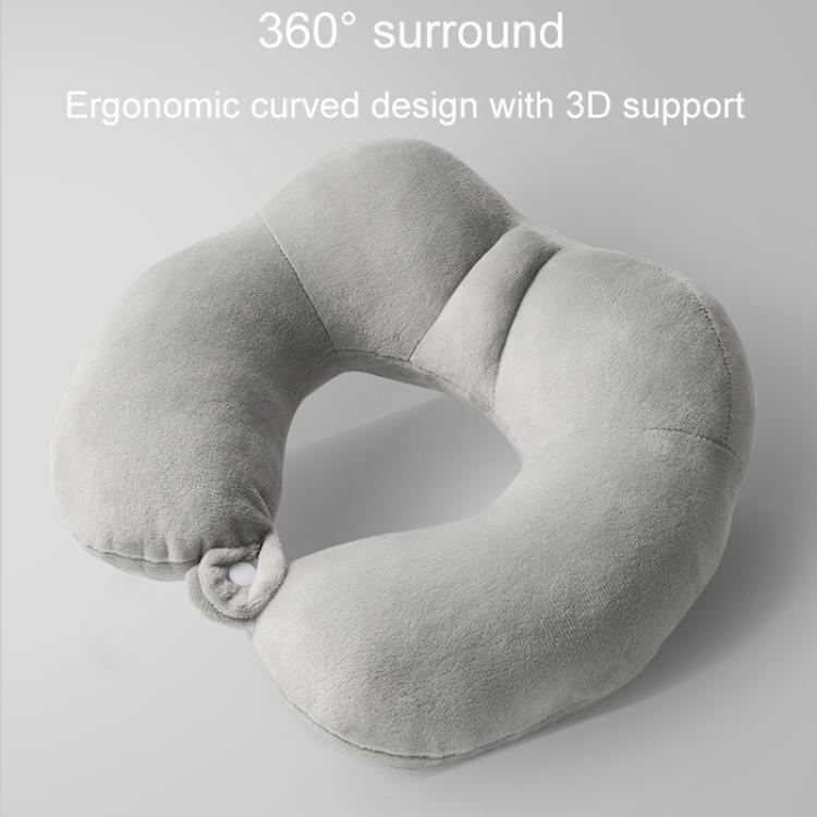 Portable Nap Neck Care Pillow Multifunctional Airplane Travel U-Shaped Pillow, Style: Gray Memory Cotton by bashfashion