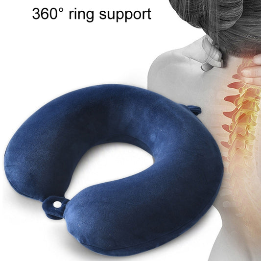 Portable Napping Memory Pillow Multifunctional Airplane Travel U-Shaped Pillow(Black) by bashfashion