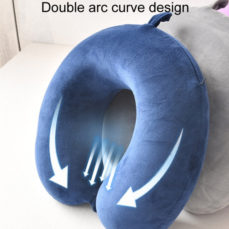 Portable Napping Memory Pillow Multifunctional Airplane Travel U-Shaped Pillow(Black) by bashfashion