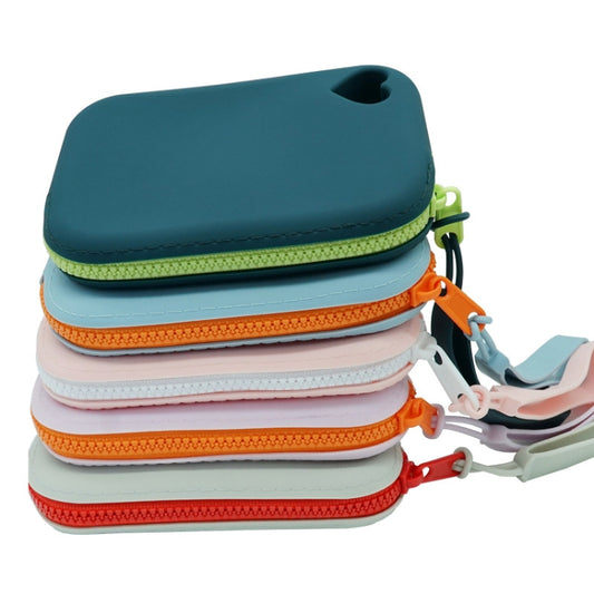 Silicone Storage Bag Portable Key Card Package Waterproof Dustproof Data Earphone Mini Bag(Light Purple) by bashfashion