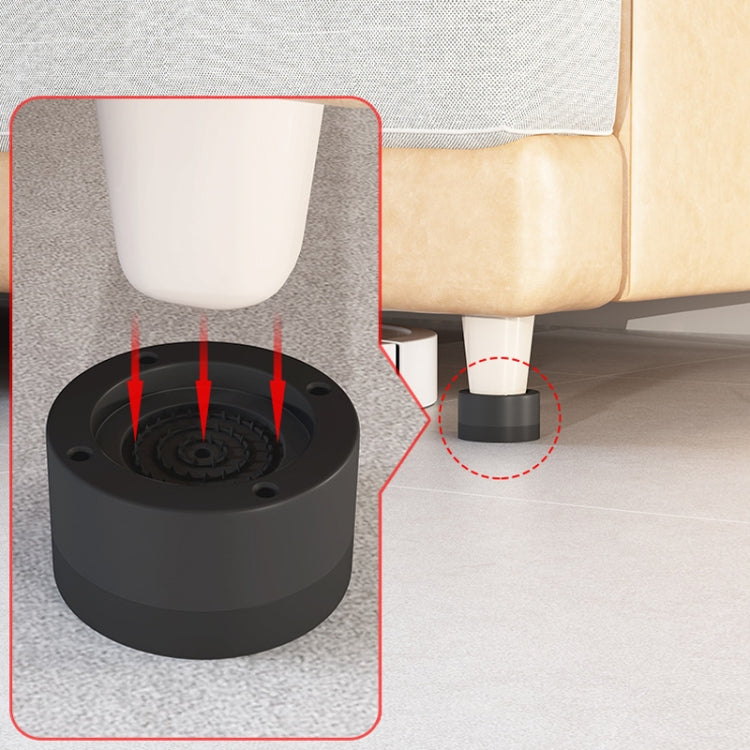 Washing Machine Base Non-Slip Heightening Fixed Shock-Absorbing Foot Pads, Color: Black 8.5cm by bashfashion