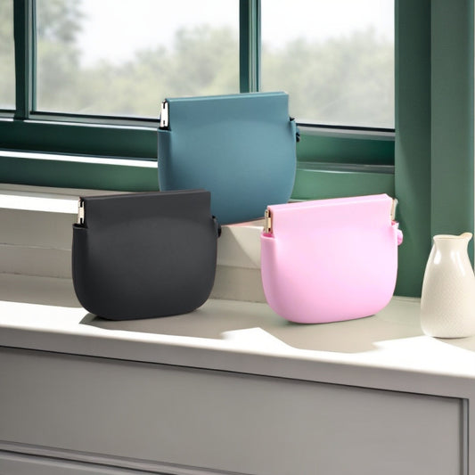 Silicone Elastic Coin Pouch Tie Handle Clasp Coin Storage Bag(Sky Blue) by bashfashion