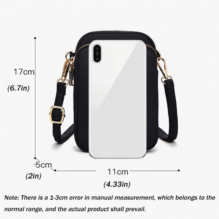 Crossbody Mobile Phone Bag Mini Vertical Coin Purse For Women Back Headphone Hole Design(Black) by bashfashion