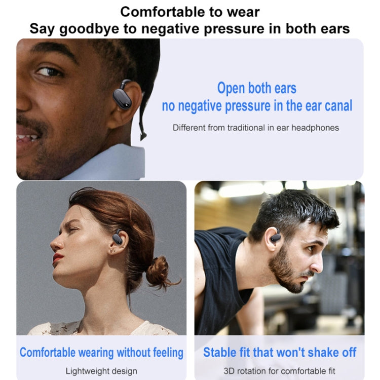 Hanger Type Stereo Outside Sound Bluetooth Earphones With Charging Bin(Black) by bashfashion