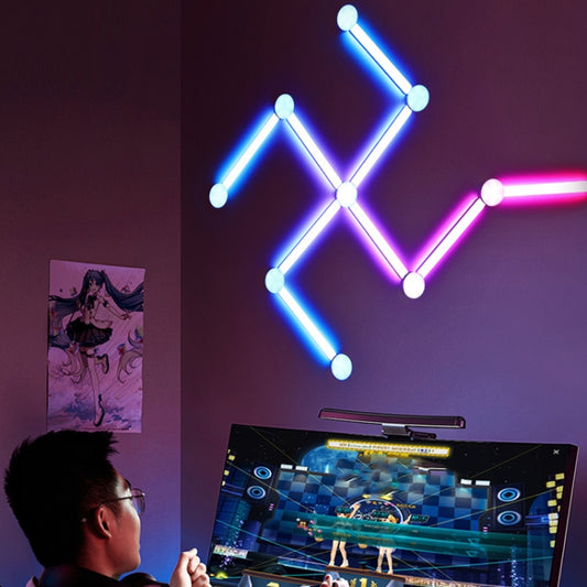 JSK-P30 9 Sections Smart WiFi Bluetooth Splicing Atmosphere Light Sound Control Constellation Light Support Amazon Alexa / Google Assistant / DuerOS EU Plug(White) by bashfashion