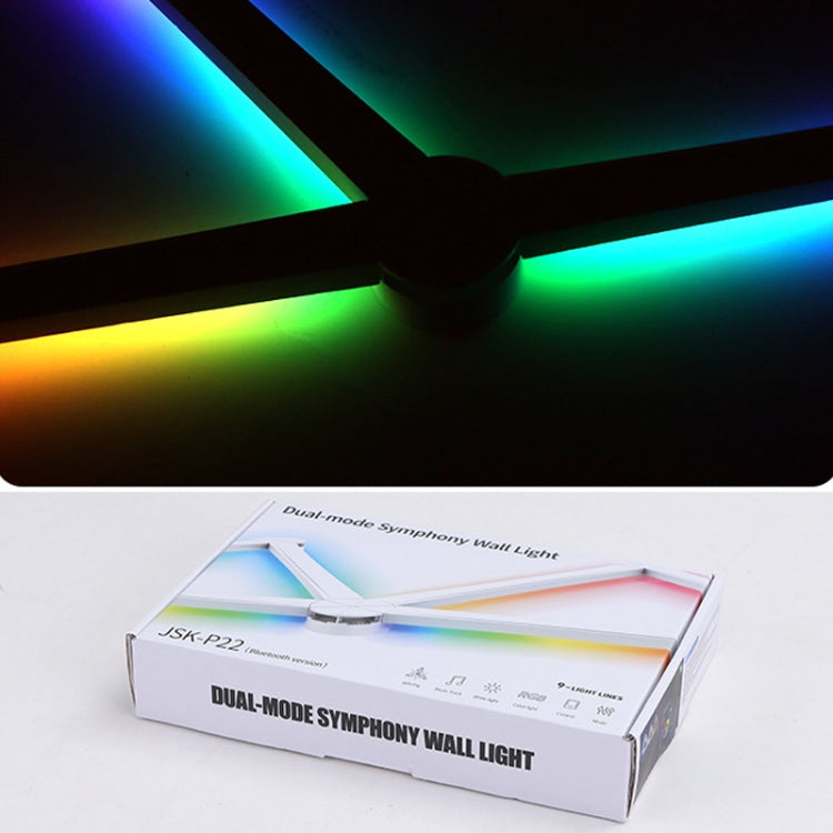 JSK-P22 5V Bluetooth RGB Stitching Light E-Sports Atmosphere Decorative Lamp, Style: 9 Sections+USB To DC Line+US Plug(Black) by bashfashion