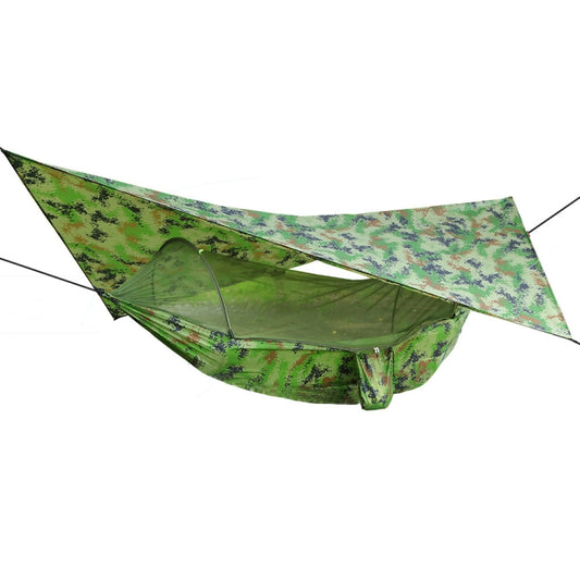 250 x 120cm Anti-mosquito Hammock and Tarp Set Waterproof Sunshade Camping Supplies(Camouflage + Camouflage) by bashfashion