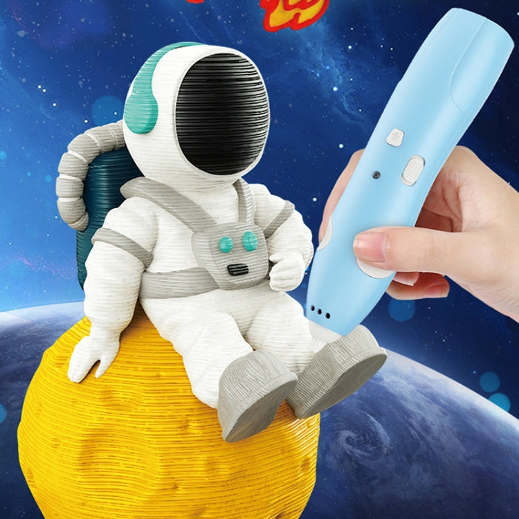 USB Charging Low-Temperature Wireless Graffiti Printing Pen Set Children DIY 3D Painting Pen(Blue) by bashfashion