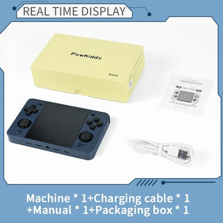 POWKIDDY RGB30 4 Inch IPS Screen Handheld Game Console Built In WIFI+Bluetooth 16GB+256GB(Blue) by POWKIDDY