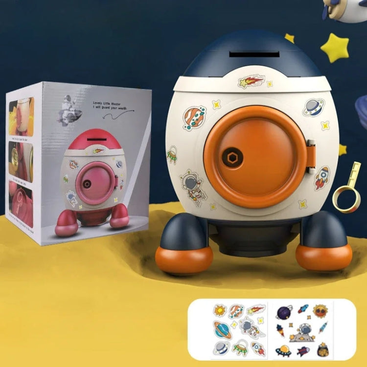 Children Cartoon Rocket Money Bank Savings Bank Ornament Gifts For Boys And Girls(Pink) by bashfashion