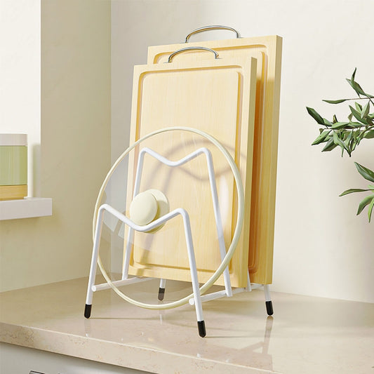 Kitchen Countertop Chopping Board Place Rack Multifunctional Multi-Layer Pot Lid Storage Shelf(White) by bashfashion