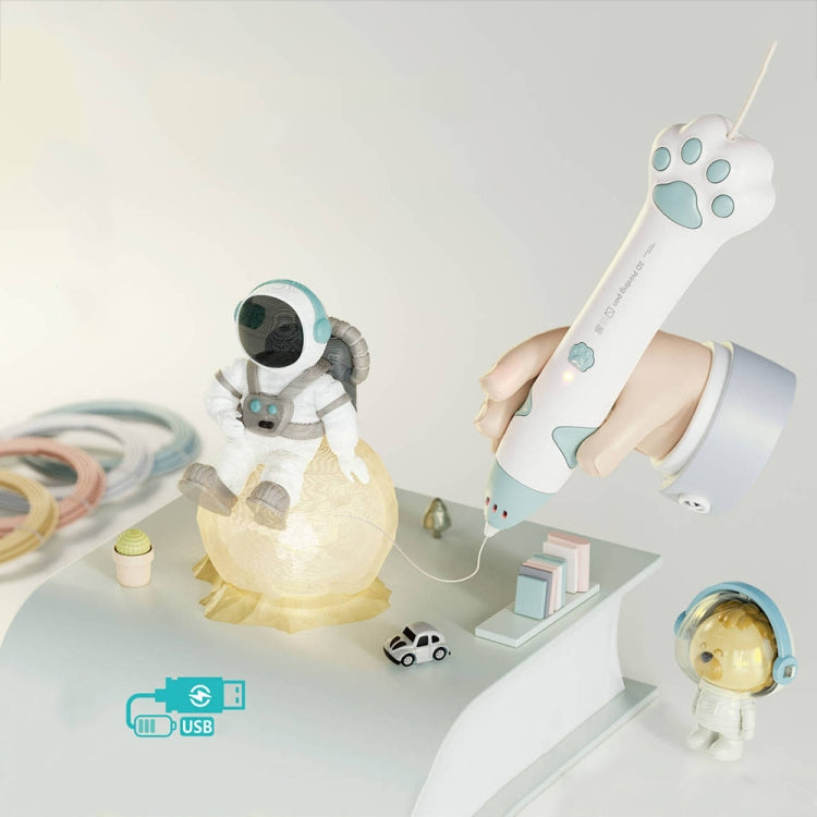 Cat Claw USB Charging Low Temperature 3D Printing Pen Children DIY Graffiti 3D Painting Pen(Sakura Pink) by bashfashion