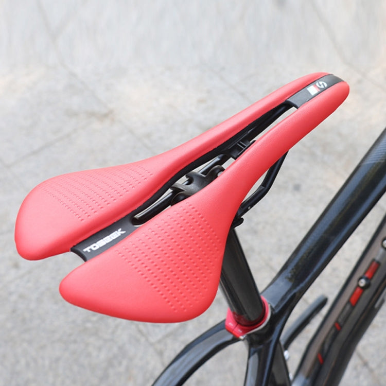 TOSEEK Mountain Bike Saddle Road Bicycle Seat Accessories, Color: Black Red by TOSEEK