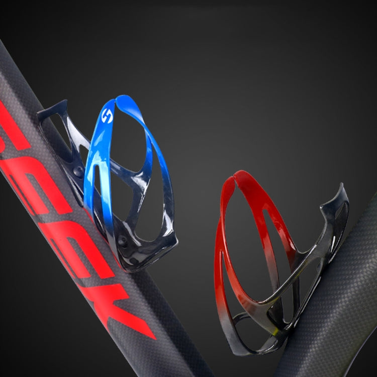 TOSEEK Outdoor Cycling Carbon Fiber Open Water Bottle Cage, Color: White Glossy by TOSEEK