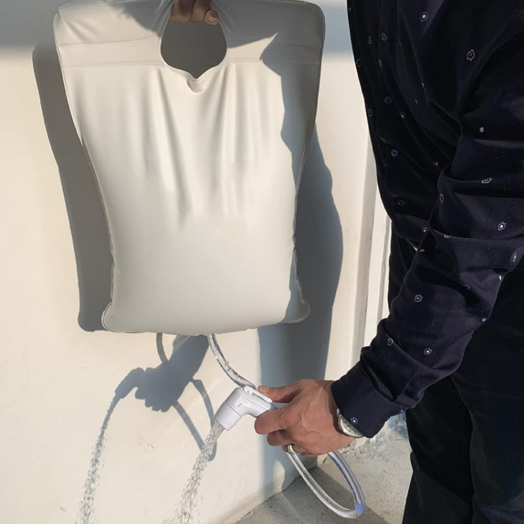 10L Outdoor Camping Portable Folding PVC Bath Water Bag(White) by bashfashion