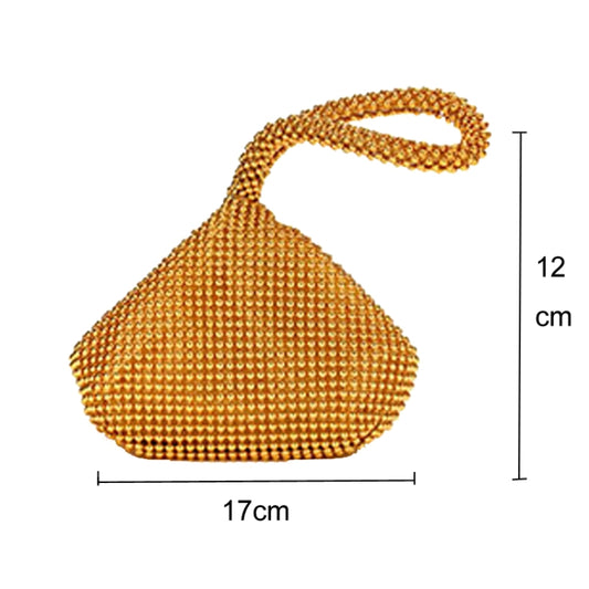 Evening Clutch Bag Ladies Banquet Soft Beaded Handbag(Black) by bashfashion