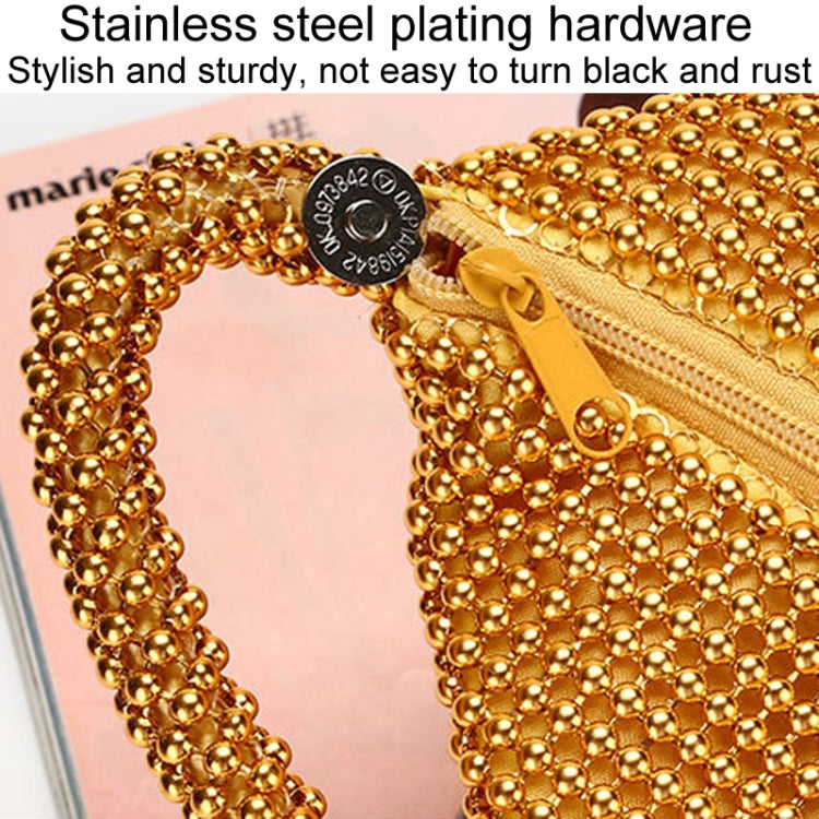 Evening Clutch Bag Ladies Banquet Soft Beaded Handbag(Gold) by bashfashion