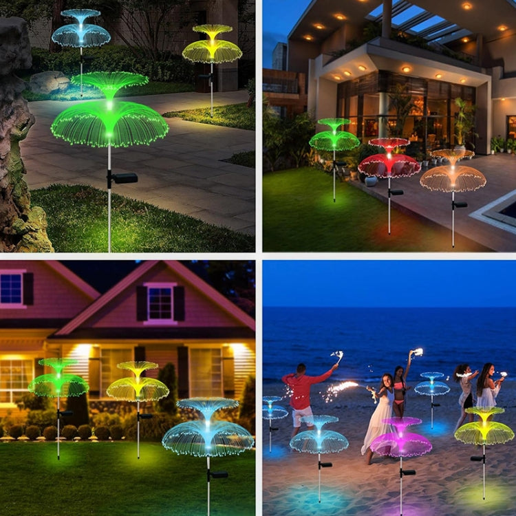 Solar Fiber Optic Light Double Layer Jellyfish Light LED Outdoor Garden Decoration Atmosphere Lamp, Style: Basic Model by bashfashion