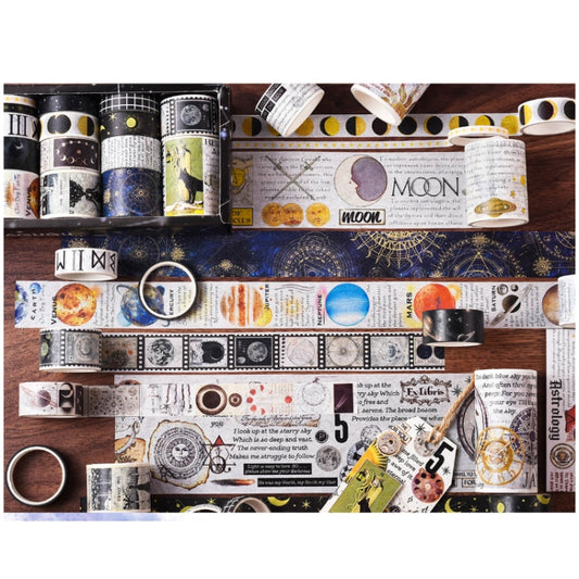18rolls /Box Nostalgic Memory Washi Tape Set Retro Style DIY Scrapbook Stickers, Style: Cosmic Nebula by bashfashion