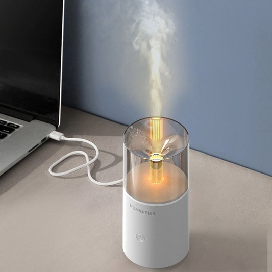 Candle Flame Aromatherapy Diffuser Automatic Scent Sprayer Mini Ambiance Candle Light Humidifier(129 White) by bashfashion