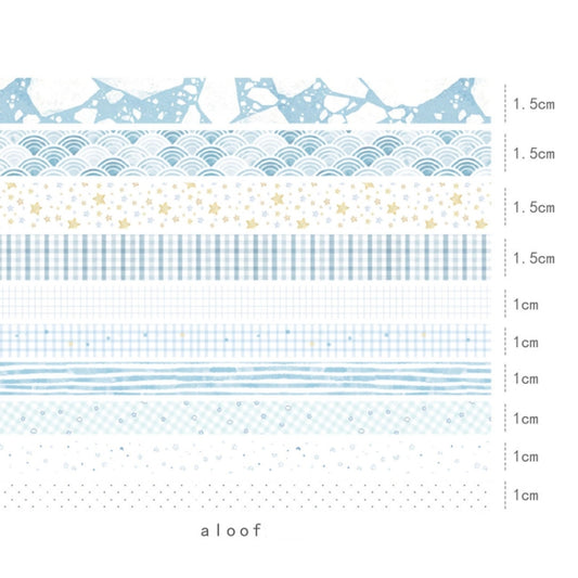 10rolls /Box Combined Washi Tape Set DIY Scrapbook Stickers 1.5cmx4+1cmx6(Aloof) by bashfashion