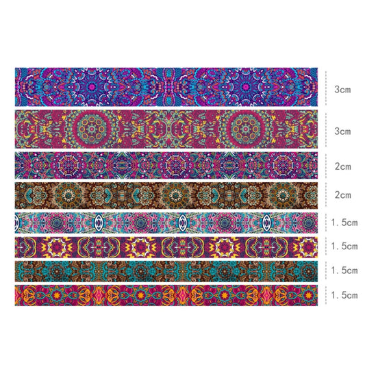 8rolls /Box Ancient Style Transparent PET Tape Set for Journaling 3cm x 2+2cm x 2+1.5cm x 4(Decorative Floral) by bashfashion