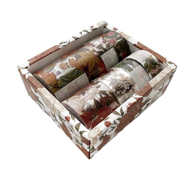 8rolls /Box Ancient Style Transparent PET Tape Set for Journaling 3cm x 2+2cm x 2+1.5cm x 4(Badge Pattern) by bashfashion