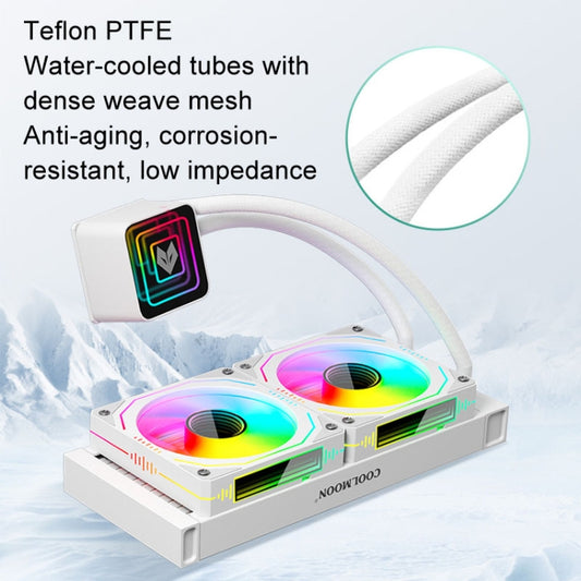 COOLMOON Glacier 240 Water Cooling Radiator Desktop ARGB Multi-Platform Integrated Lens CPU Water Cooling Fan, Color: Black by COOLMOON