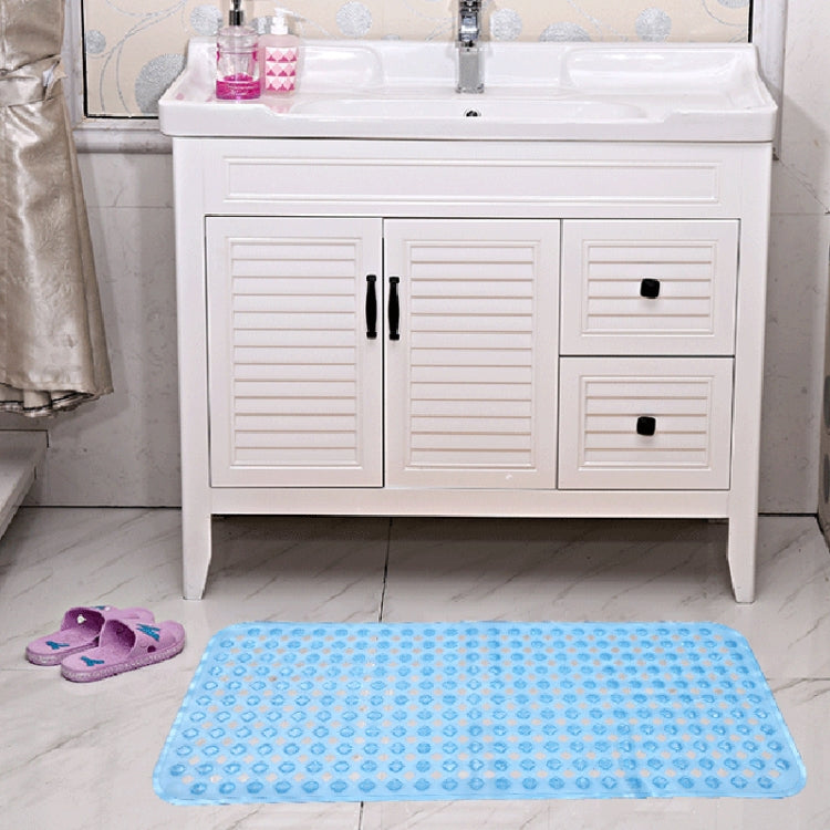 Non-slip Bath Mat Diamond Cut Bathtub Mats With Drain Holes And Suction Cup 53 x 53cm(Clear Blue) by bashfashion