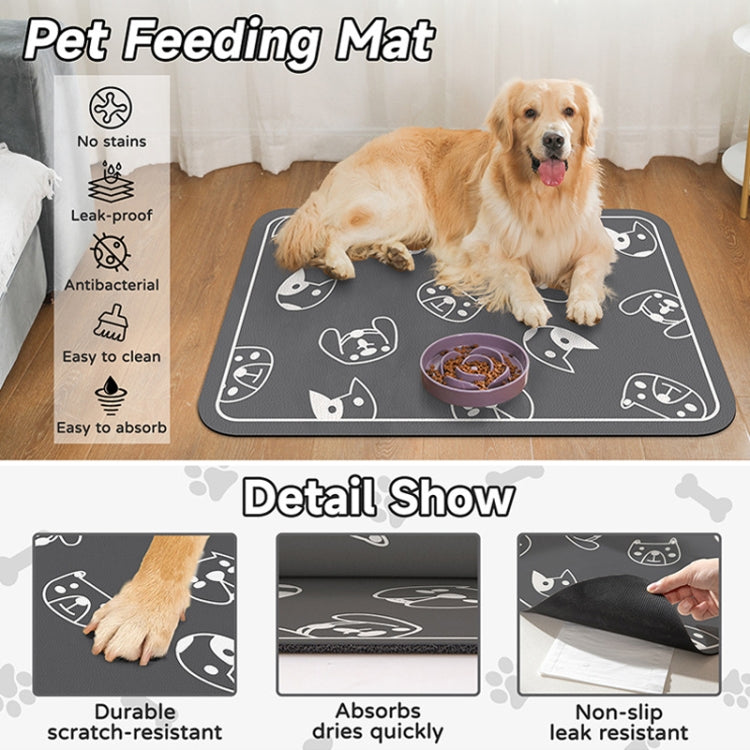 Pet Floor Mat Anti-Tear And Bite Absorbent Feeding Mat Sleeping Anti-Slip Dog Nest Pad, Style: Cats And Dogs Deep Gray(45x60cm) by bashfashion