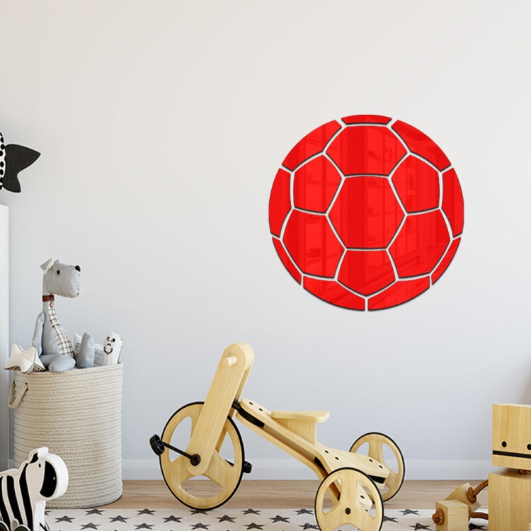 30cm Football Acrylic 3D Wall Stickers Self-adhesive Home Background Wall Decoration Mirror Paste(Gold) by bashfashion