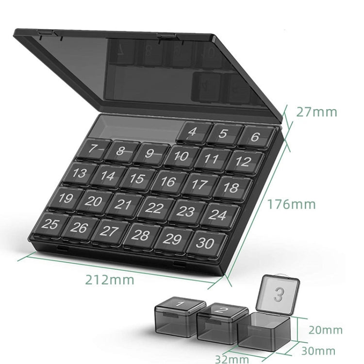 Monthly Pill Organizer 30 Days Pill Box Easy-Open Large Capacity Medicine Case(Transparent) by bashfashion