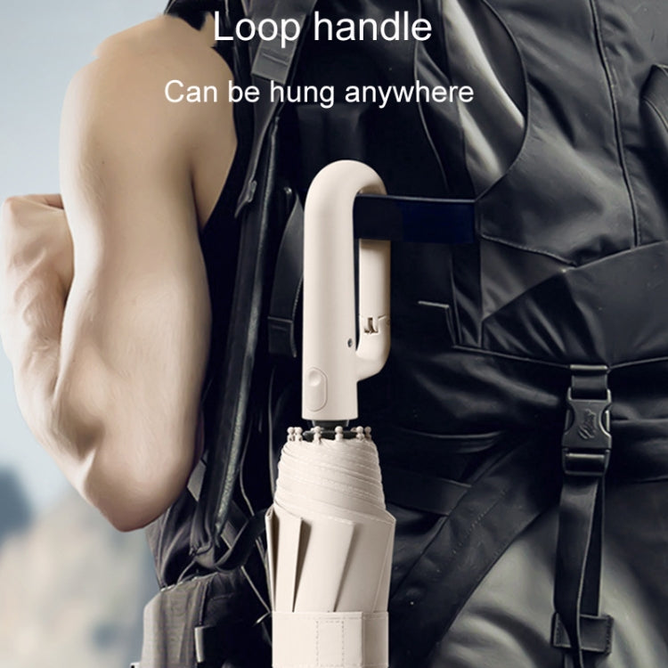 Fully Automatic Rain Or Shine Umbrella Foldable Unisex Sun Shade Umbrella, Style: Forward Beige 125cm by bashfashion