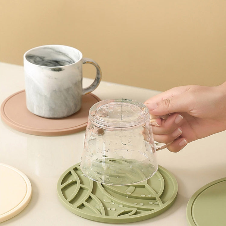 Household Round Heat Insulating Mats Kitchen High Temperature Resistant Silicone Pad, Color: Pot Pad Green by bashfashion