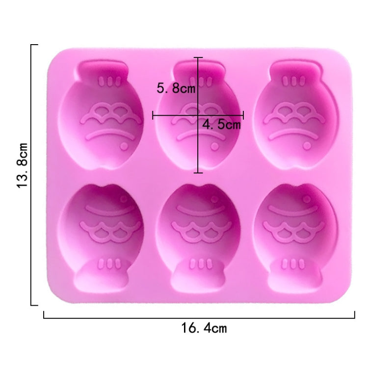 6 Grids Little Fish Shape Silicone Cake Mould Handmade Soap Mould(Pink) by bashfashion